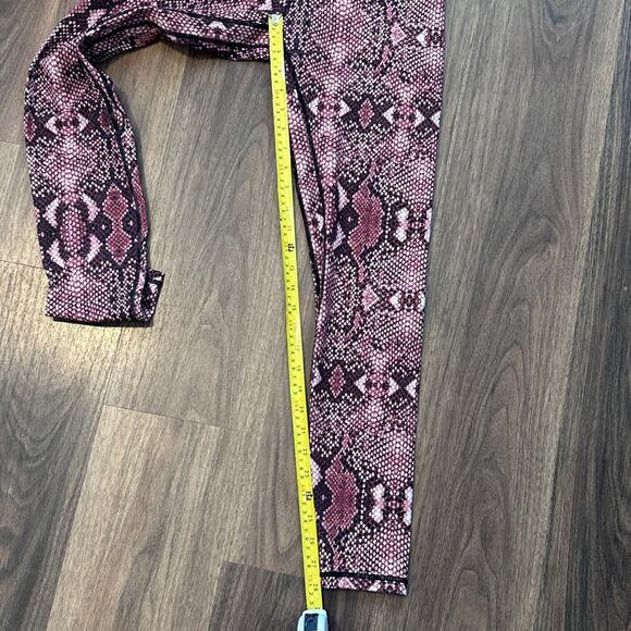 Colorfulkoala Leggings Women Small Pink Snake Print High Waist Stretchy - Picture 2 of 4